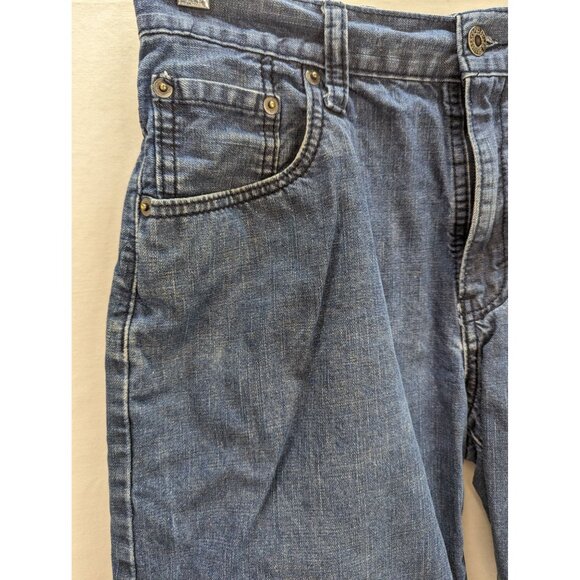 Levi 569 Red Tab Women Dark Wash High Rise 5 Pocket Jean Shorts Size 29X9.5 - Picture 2 of 9